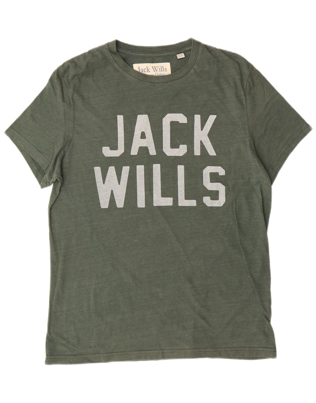 JACK WILLS Mens Graphic T-Shirt Top Medium Khaki Cotton