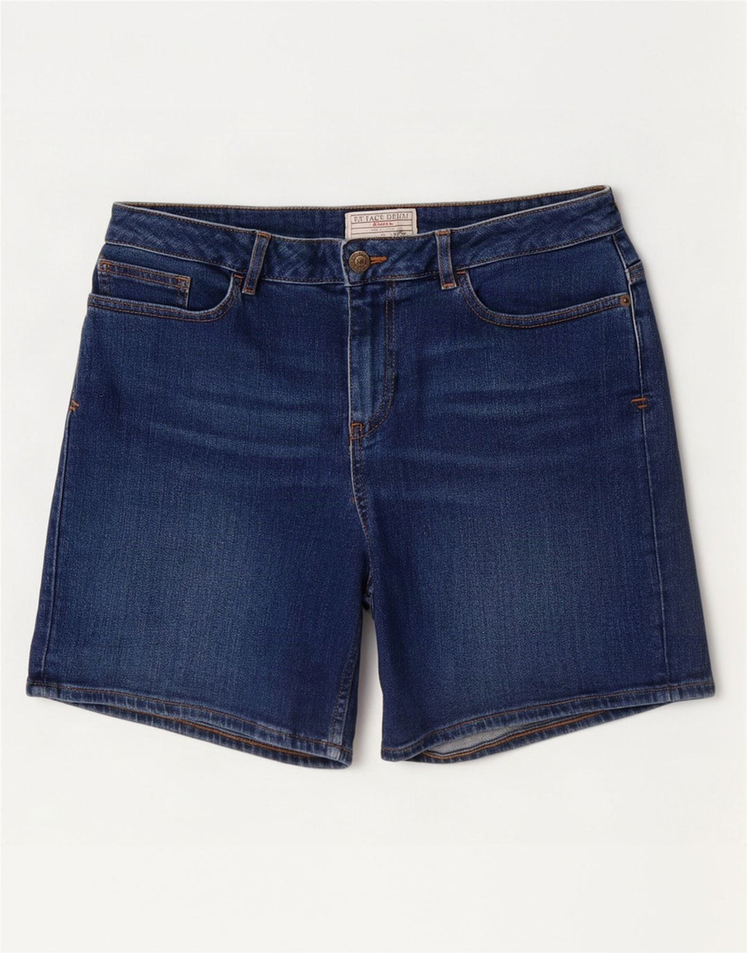 Fat Face Dame Denim Shorts UK 12 Medium W30 Blå Bomuld