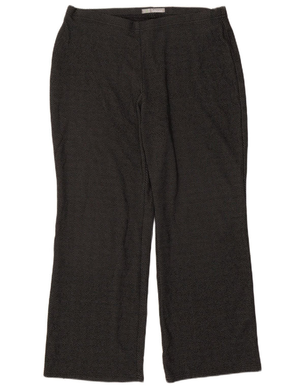 Marks & Spencer Dame Casual Bukser UK 14 Large W34 L27 Black Chevron