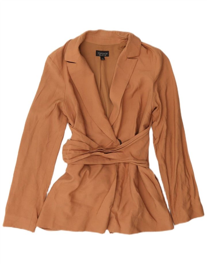 Topshop Dame Blazer Jacket UK 8 Small Beige Viscose