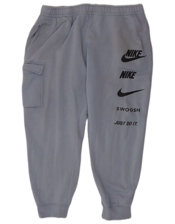 Nike Herre Swoosh Graphic Cargo træningsdragt Bukser Joggers XL Blå Bomuld