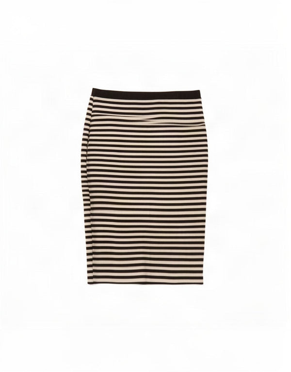 Lipsy Womens Pencil Skirt UK 10 Small W28 Sort Stribet Viscose