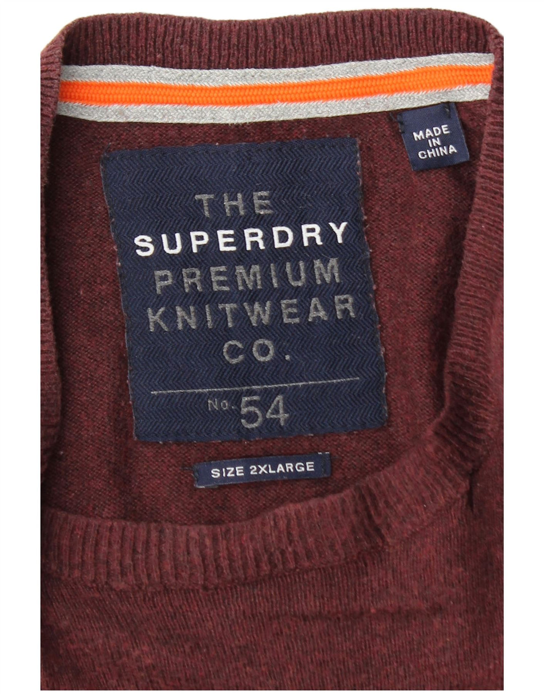 Superdry Herre sweater med rund hals 2XL Bourgogne bomuld