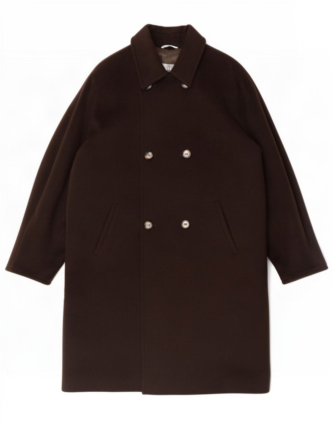 Max Mara Dame Oversized Dobbeltradet Frakke UK 16 Stor Brun