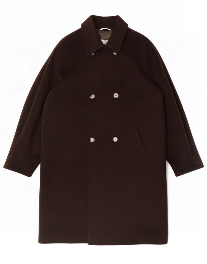 Max Mara Dame Oversized Dobbeltradet Frakke UK 16 Stor Brun