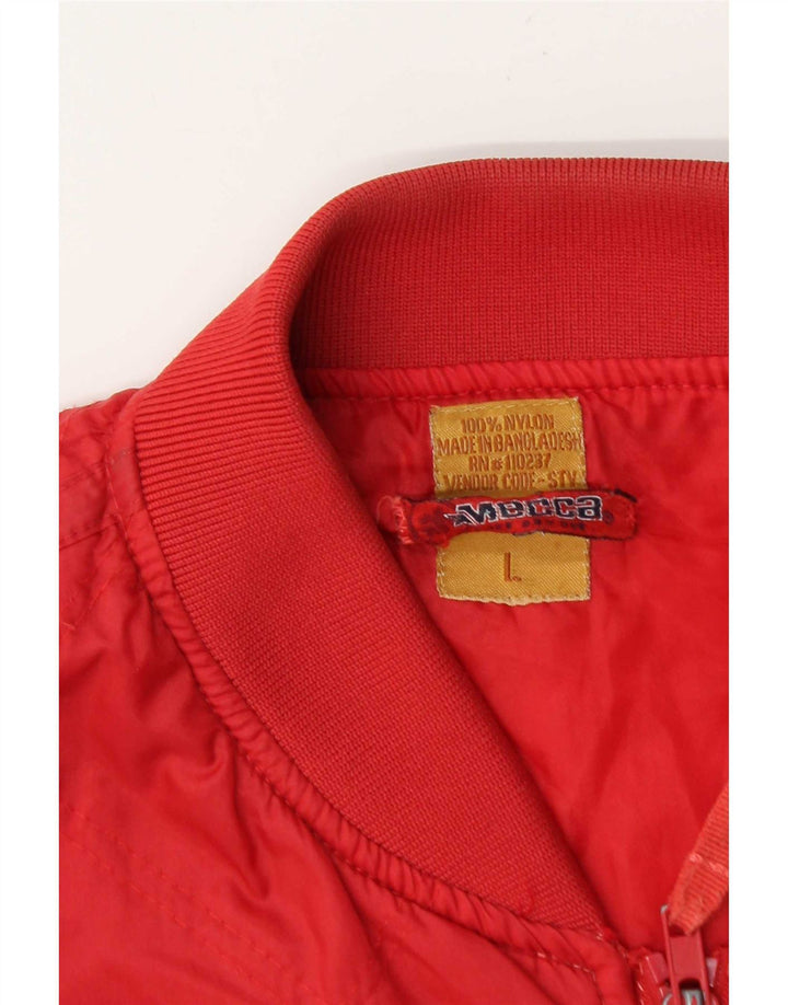 Vintage Bomberjakke til mænd UK 40 Stor rød nylon