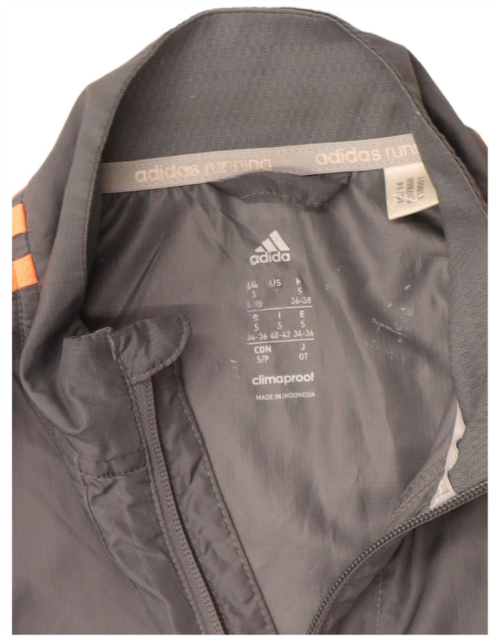 ADIDAS Womens Clima Proof Tracksuit Top Jacket UK 8/10 Small Grey