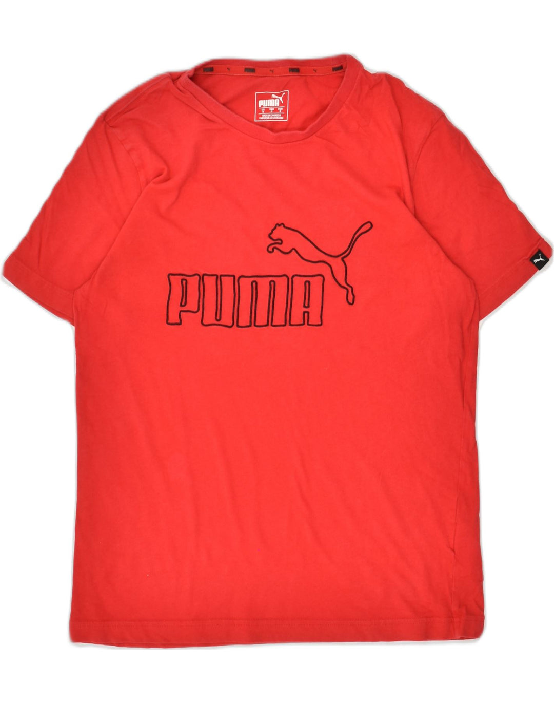 PUMA Mens Graphic T-Shirt Top Small Red Cotton | Vintage Puma | Thrift | Second-Hand Puma | Used Clothing | Messina Hembry 