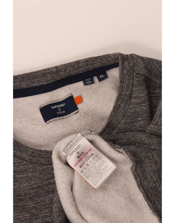 Superdry Sweatshirt Jumper til mænd XL Grå Flecked Bomuld