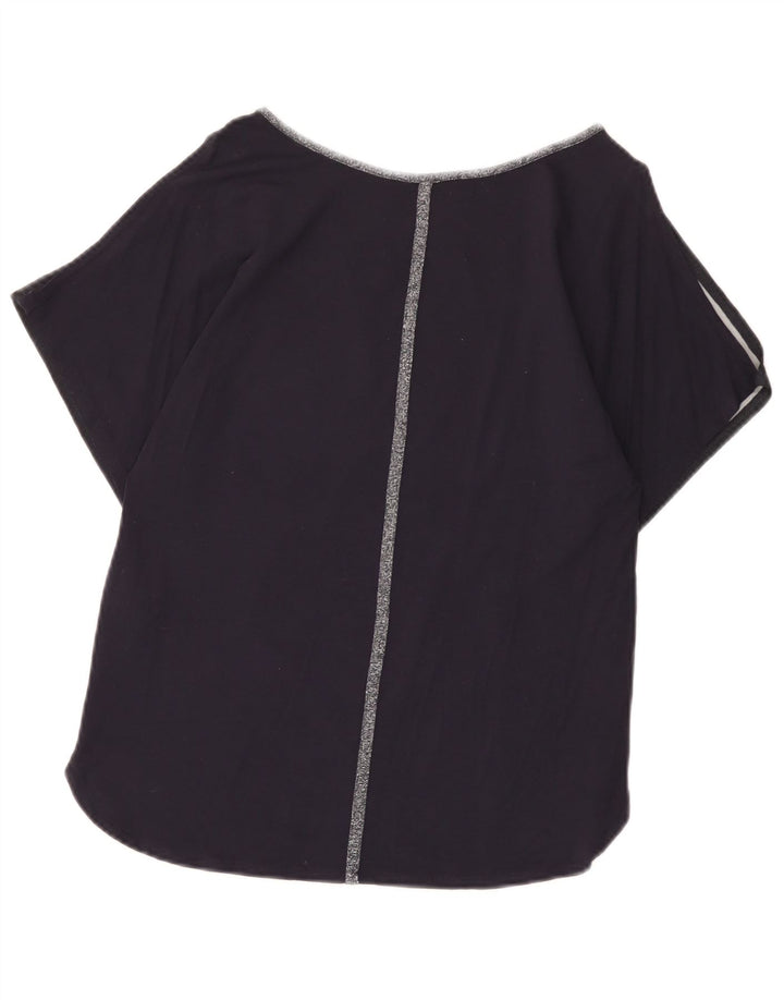 Oasis Dame Bluse Top UK 10 Small Navy Blue Floral Polyester