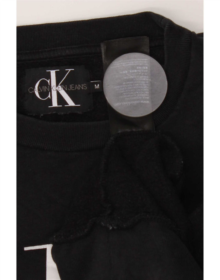 Calvin Klein Jeans Herre Grafisk Sweatshirt Jumper Medium Sort Bomuld