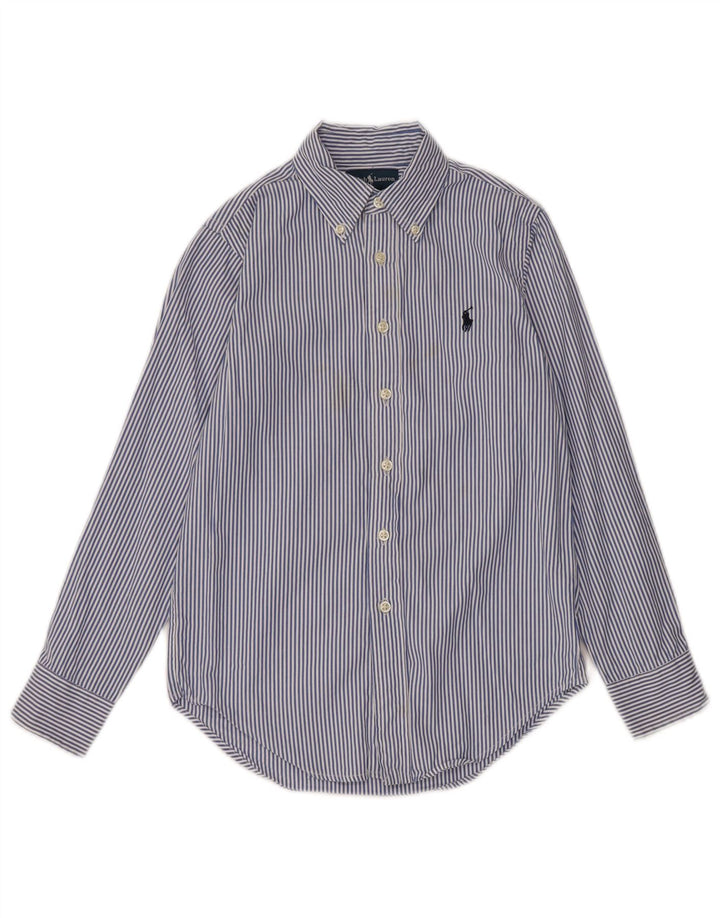 Ralph Lauren drengeskjorte 7-8 år blå stribet bomuld