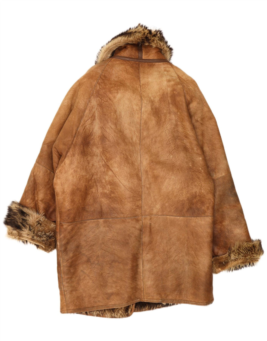 Mabrun Dame Oversized Shearling Coat IT 44 Medium Brown Shearling