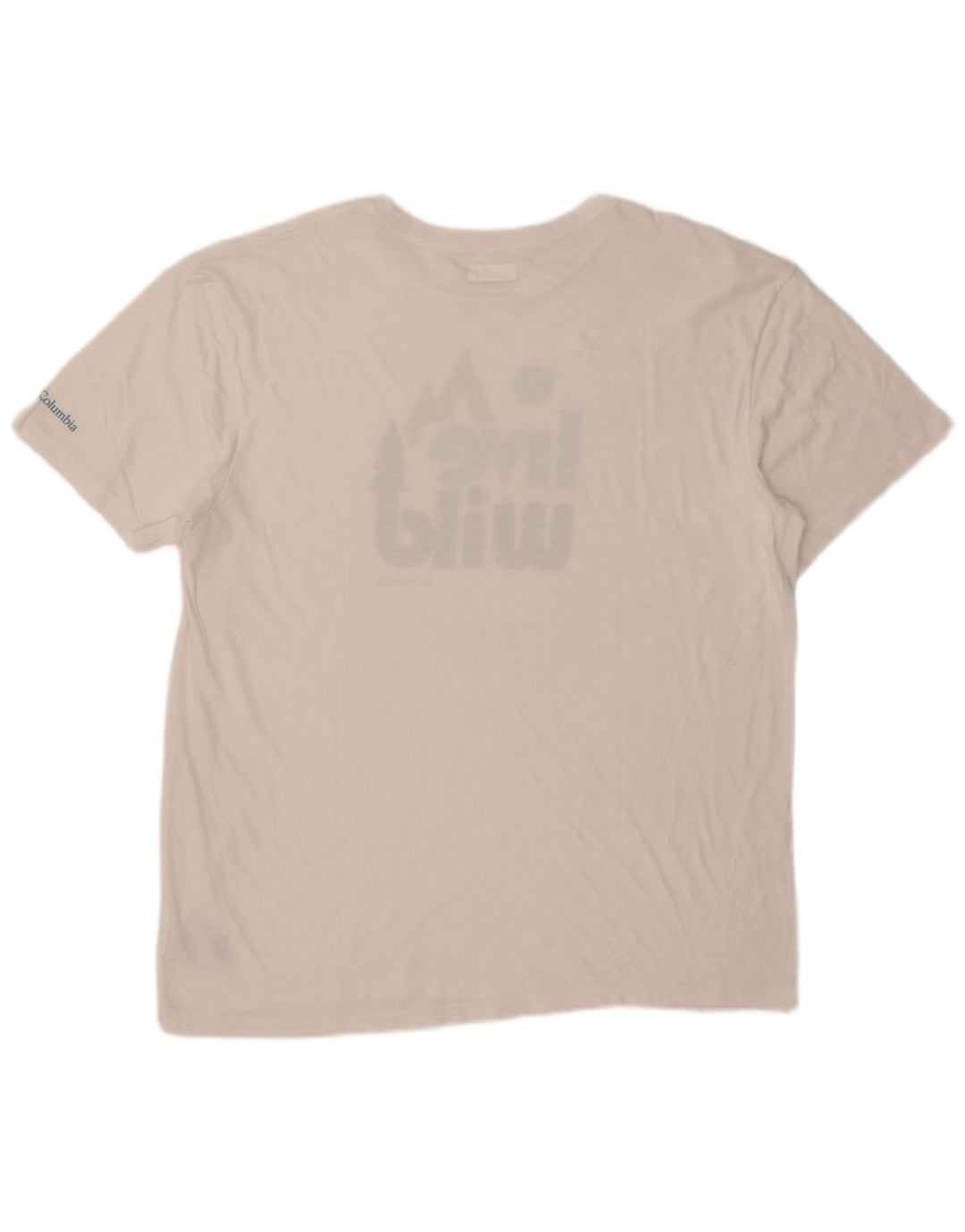 Columbia Herre Grafisk T-Shirt Top XL Hvid Bomuld