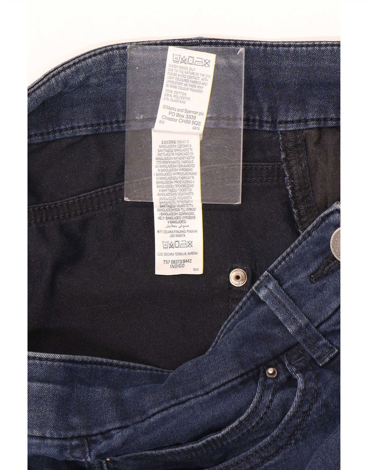Marks & Spencer Womens Cropped Jeans UK 12 Medium W30 L21 Blue Bomuld