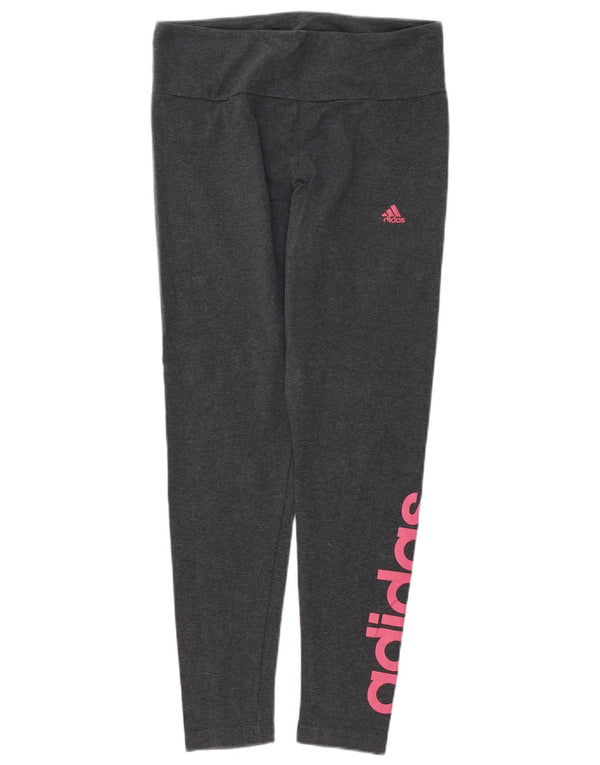 Adidas Graphic Leggings til kvinder UK 16/18 Large Grey Bomuld