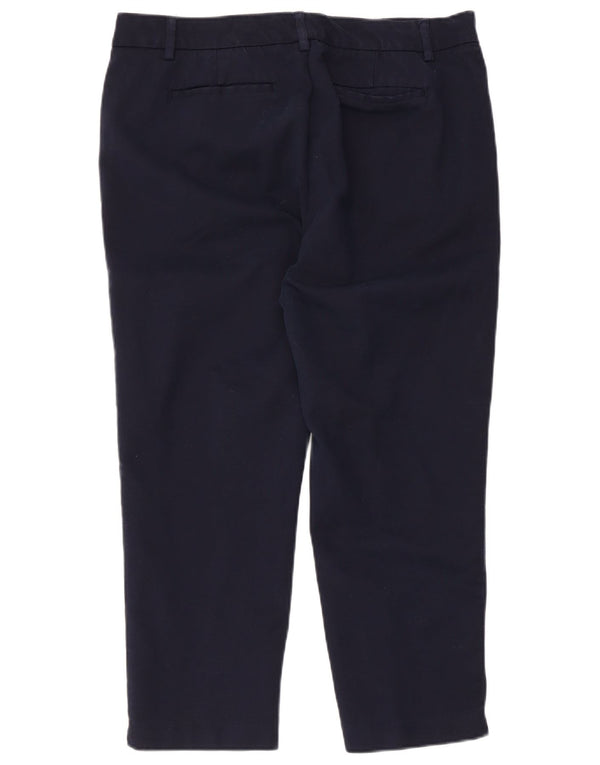 Tommy Hilfiger Dame Cropped Trousers US 14 XL W34 L24 Marineblå Bomuld