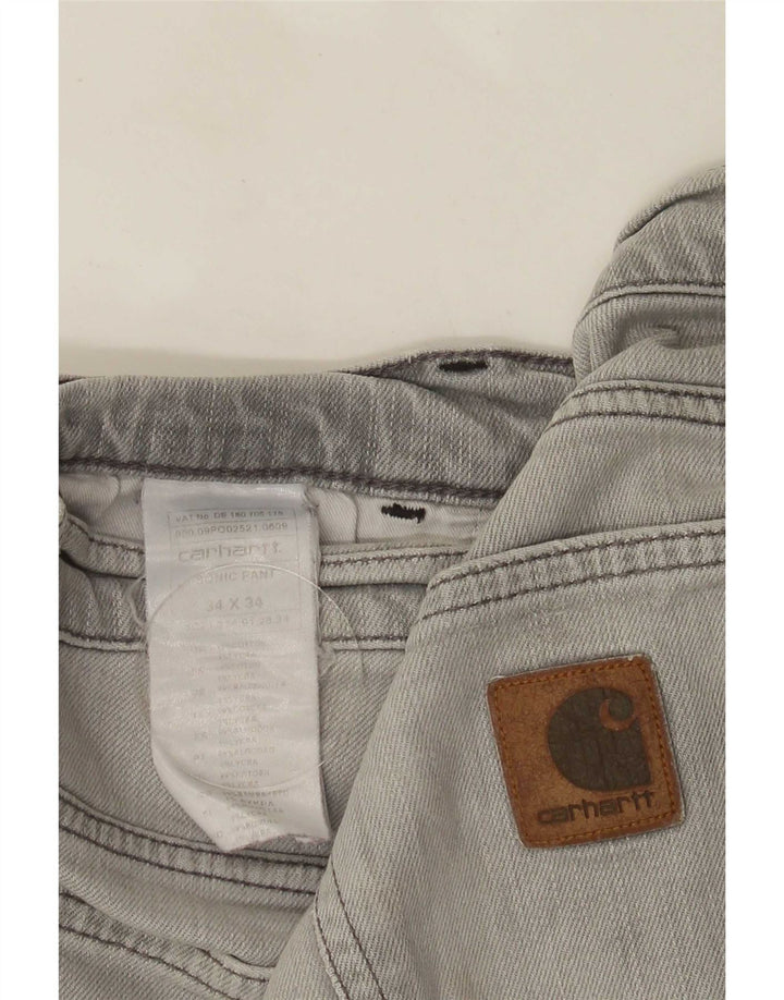 Carhartt Straight Jeans til mænd W34 L34 Grå bomuld