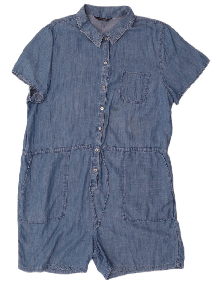 Marks & Spencer Dame Playsuit UK 16 Large Blue Lyocell