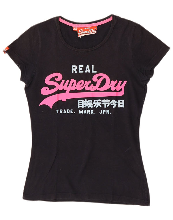 Superdry Grafisk T-shirt top til kvinder DK 6 XS Sort