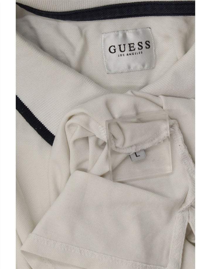 Guess Herre Polo Shirt Large White