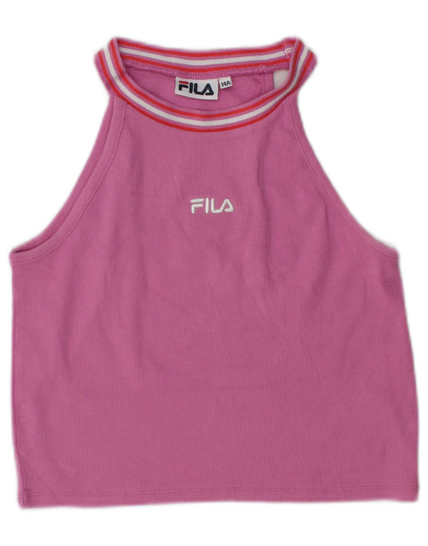 Fila Girls Crop Halter Top 13-14 år Pink Bomuld
