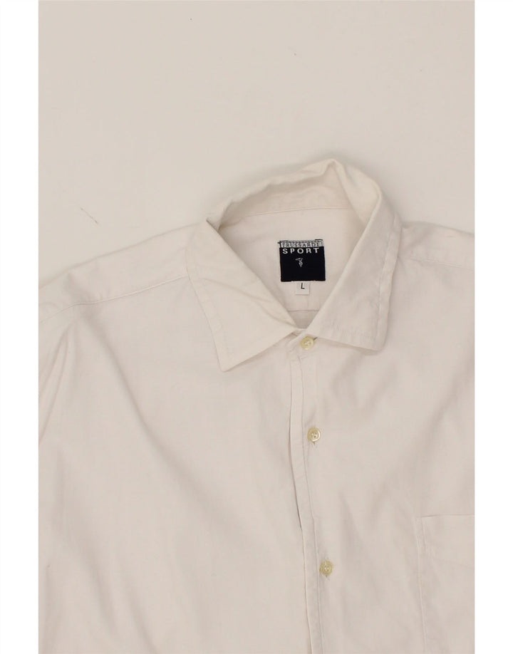 TRUSSARDI Mens Shirt Large White Vintage Trussardi and Second-Hand Trussardi from Messina Hembry 
