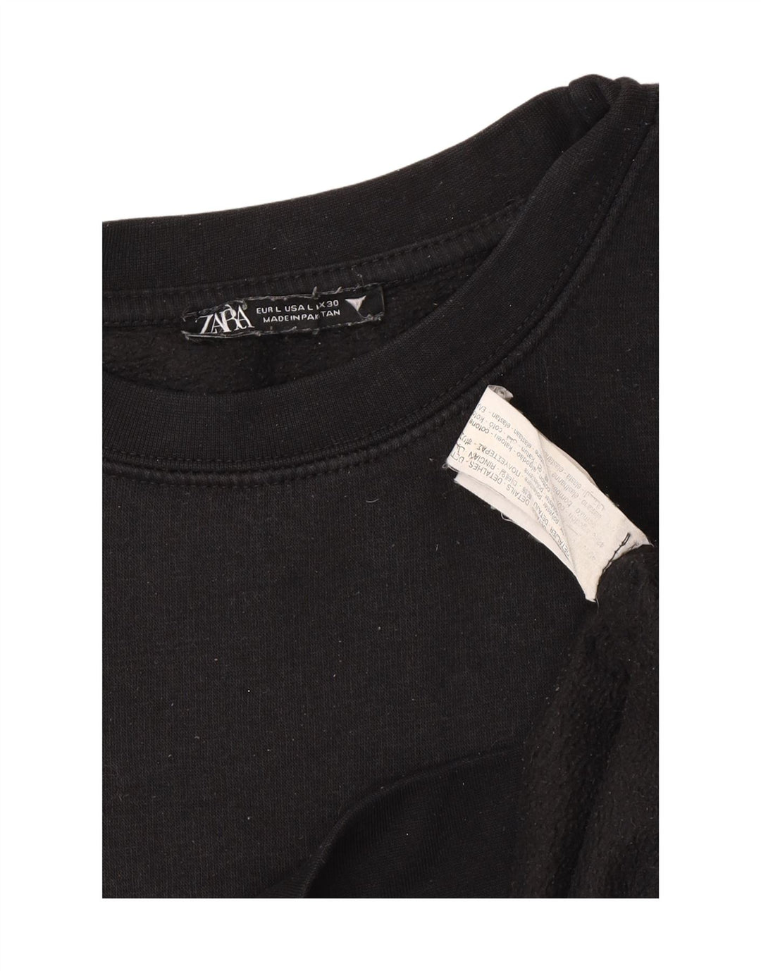 Zara Sweatshirt Jumper UK 16 Stor sort bomuld