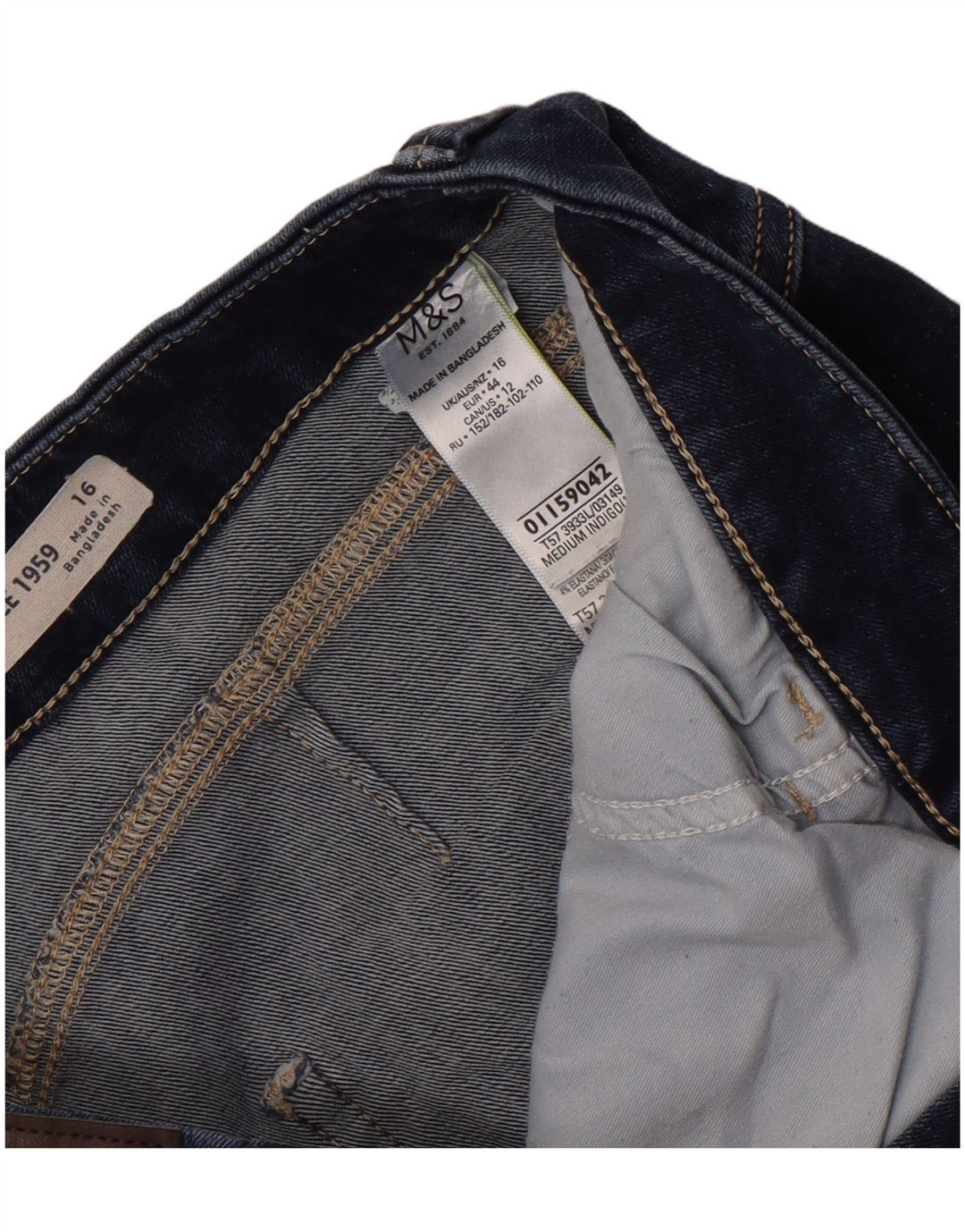 Marks & Spencer Dame denim Shorts UK 16 Large W34 Blue Cotton