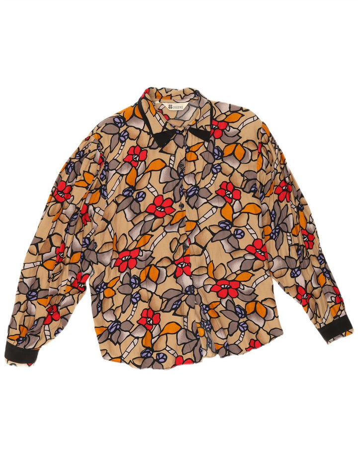 Insieme Womens Shirt UK 14 Medium Multicolored Floral
