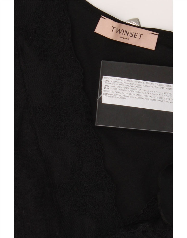 TWINSET Womens Sleeveless A-Line Dress UK 10 Small Black Polyamide Vintage Twinset and Second-Hand Twinset from Messina Hembry 