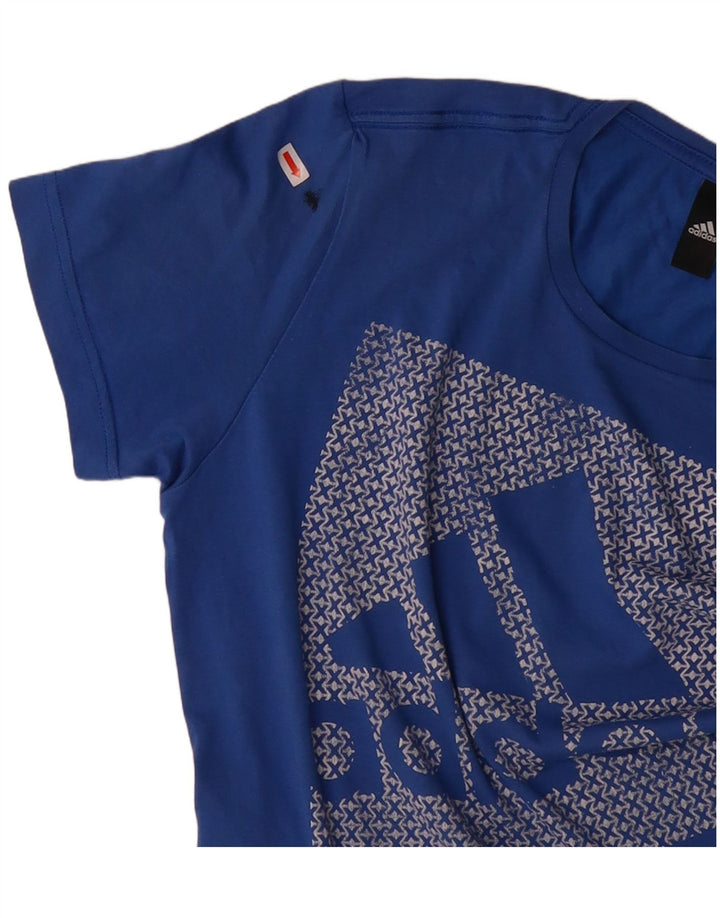 ADIDAS Mens Graphic T-Shirt Top Small Blue Cotton