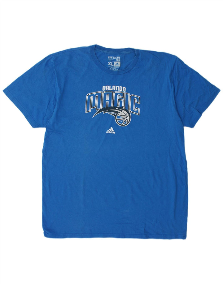 ADIDAS Mens Orlando Magic Graphic T-Shirt Top XL Blue Cotton Vintage Adidas and Second-Hand Adidas from Messina Hembry 