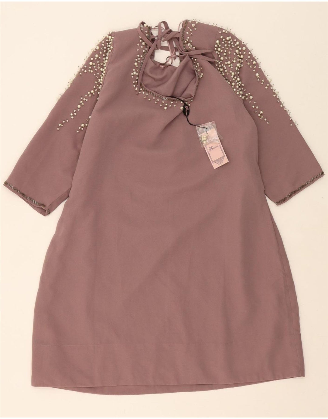 AWEAR Womens 3/4 Sleeve Shift Dress UK 18 XL Purple Polyester Vintage Awear and Second-Hand Awear from Messina Hembry 
