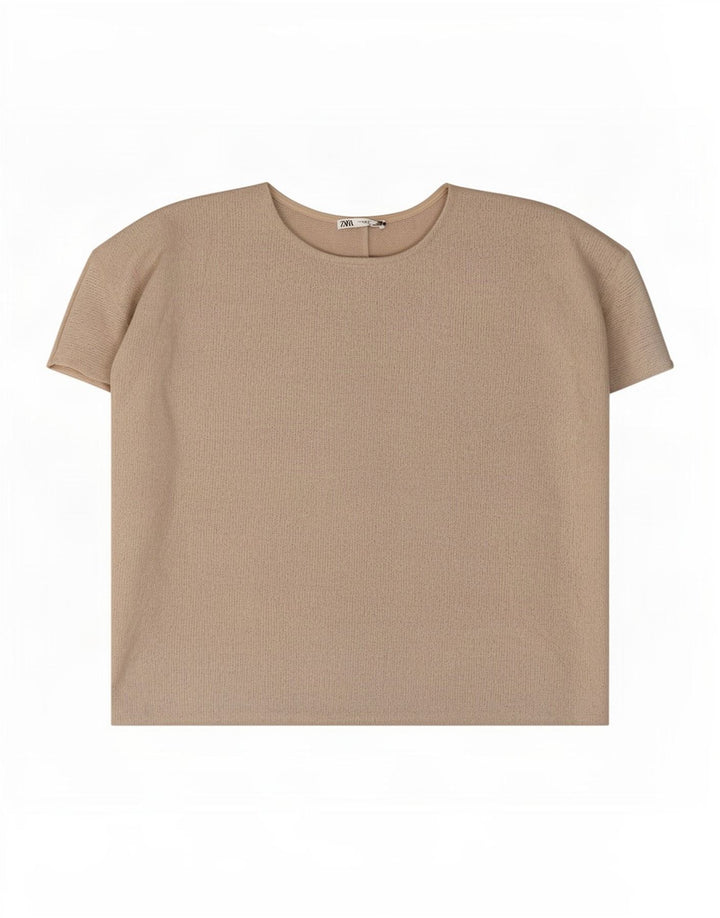 Zara Dame Oversized Bluse Top UK 14 Medium Grey Viscose
