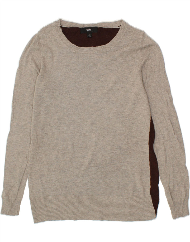 MOSSIMO Womens Boat Neck Jumper Sweater UK 12 Medium Grey Colourblock Vintage Mossimo and Second-Hand Mossimo from Messina Hembry 