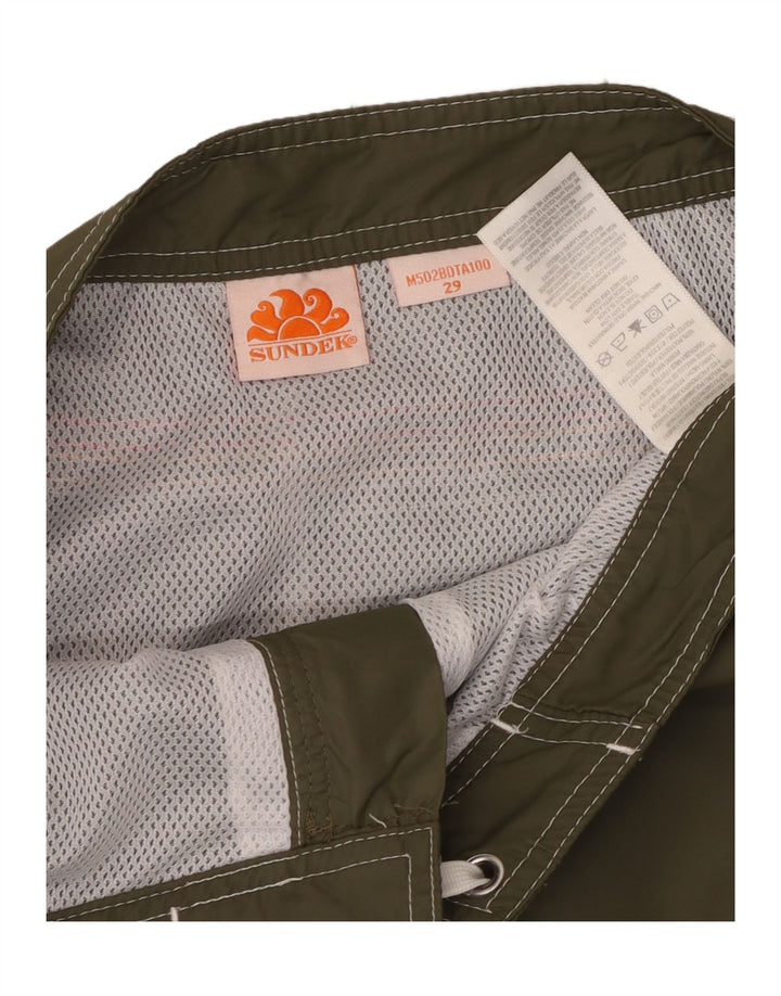 Sundek Herre badeshorts Små Khaki Stribet Nylon