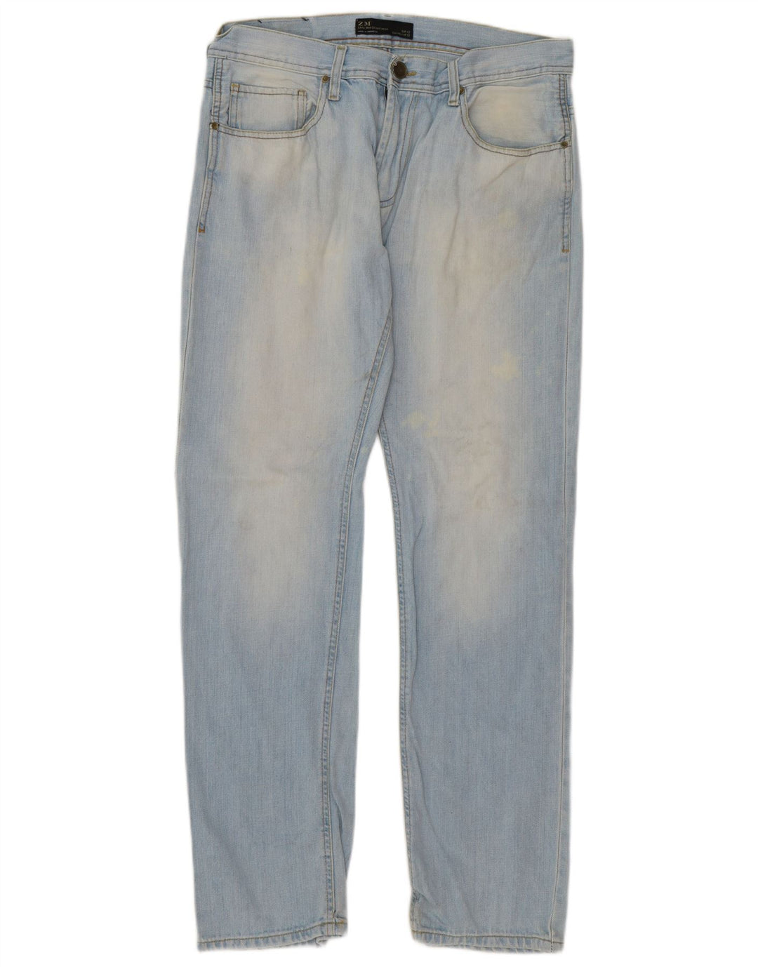 Zara Straight Jeans til mænd EU 42 Large W32 L32 Blå