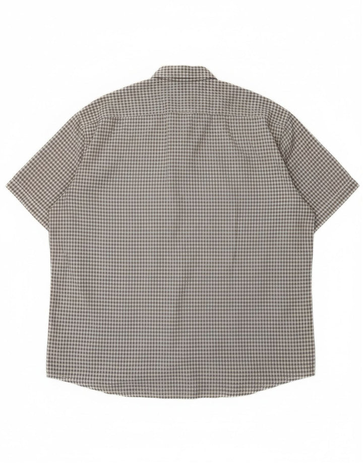 Camel Active Herre kortærmet Regular Fit skjorte 2XL Grå Gingham Bomuld