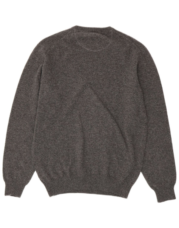 E.B. Firma Herre Crew Neck Jumper Sweater Medium Grey Merino Wool