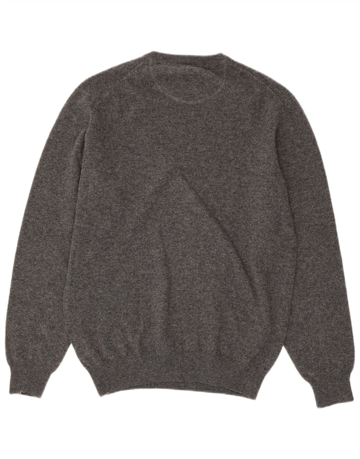 E.B. Firma Herre Crew Neck Jumper Sweater Medium Grey Merino Wool