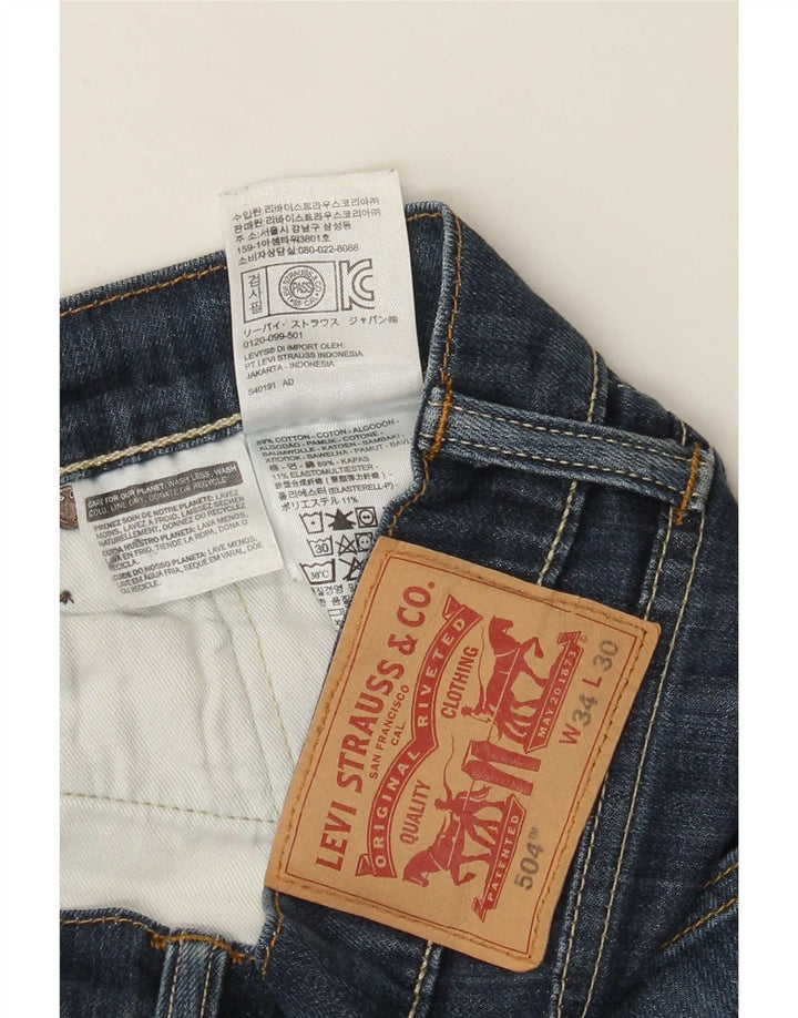Levi's Herre 504 Straight Jeans W34 L30 Blå Bomuld