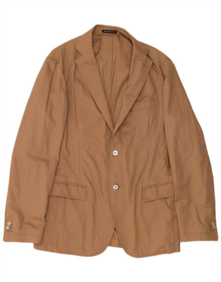 Henry Cottons Herre 2-knaps Slim Fit Blazer Jacket IT 52 XL Beige Bomuld