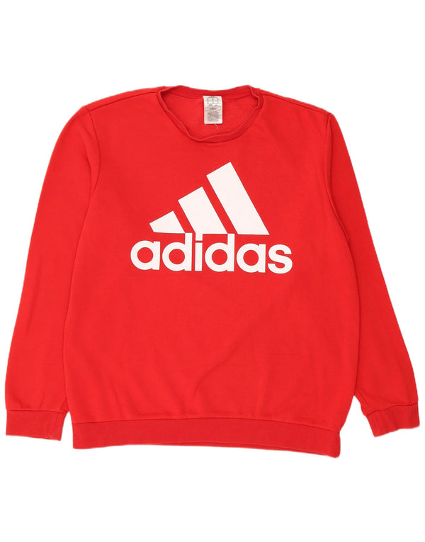 Adidas grafisk sweatshirt til mænd XL rød bomuld