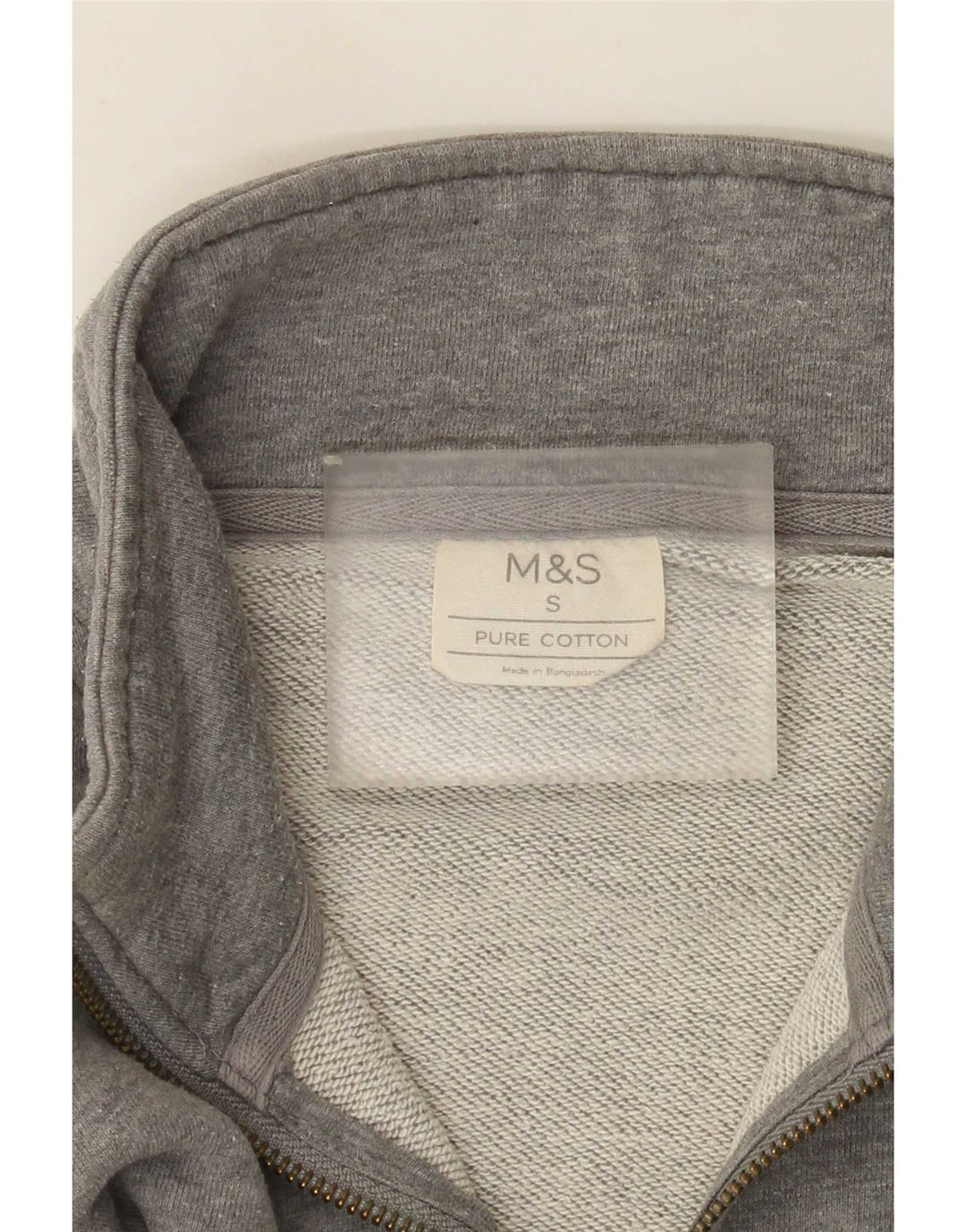 Marks & Spencer Sweatshirt med lynlås til mænd, lille grå bomuld
