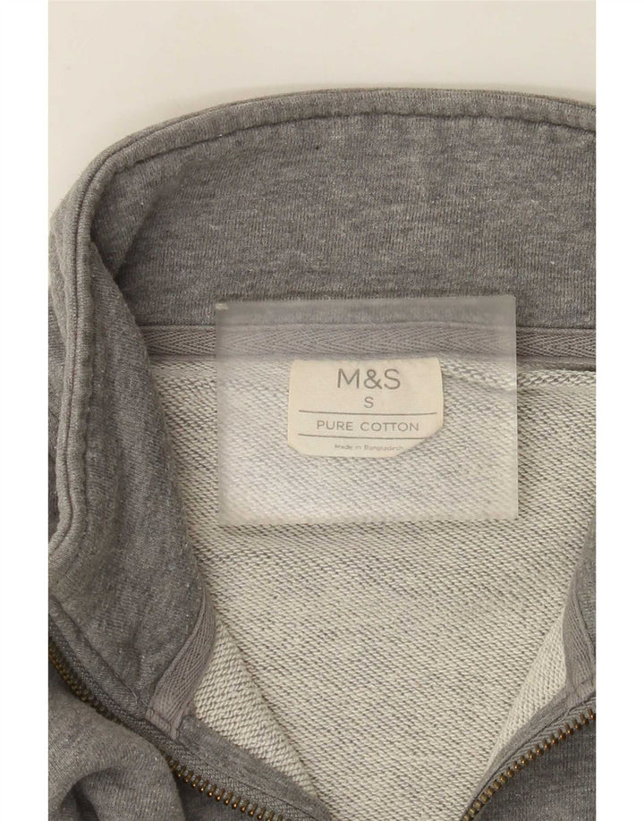 Marks & Spencer Sweatshirt med lynlås til mænd, lille grå bomuld
