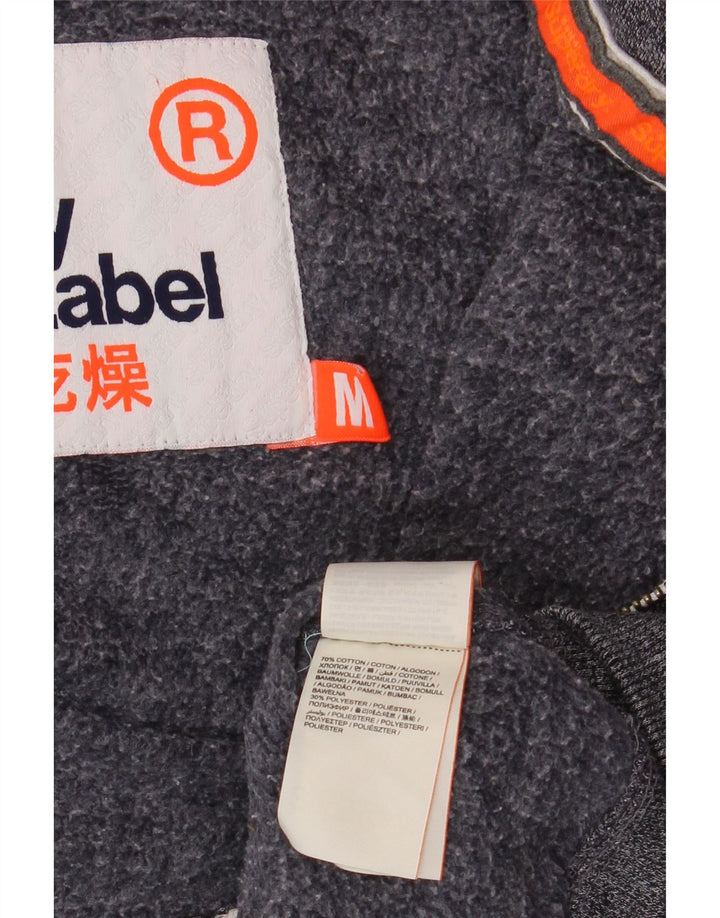 SUPERDRY Hættetrøje med lynlås til mænd Medium Navyblå Flecked Bomuld