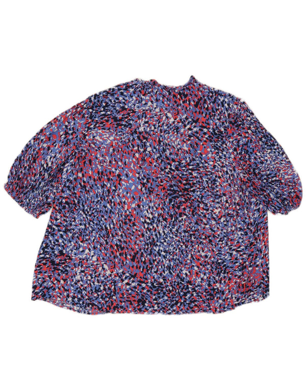 Marks & Spencer Damebluse Top UK 18 XL Blå Animal Print Viscose