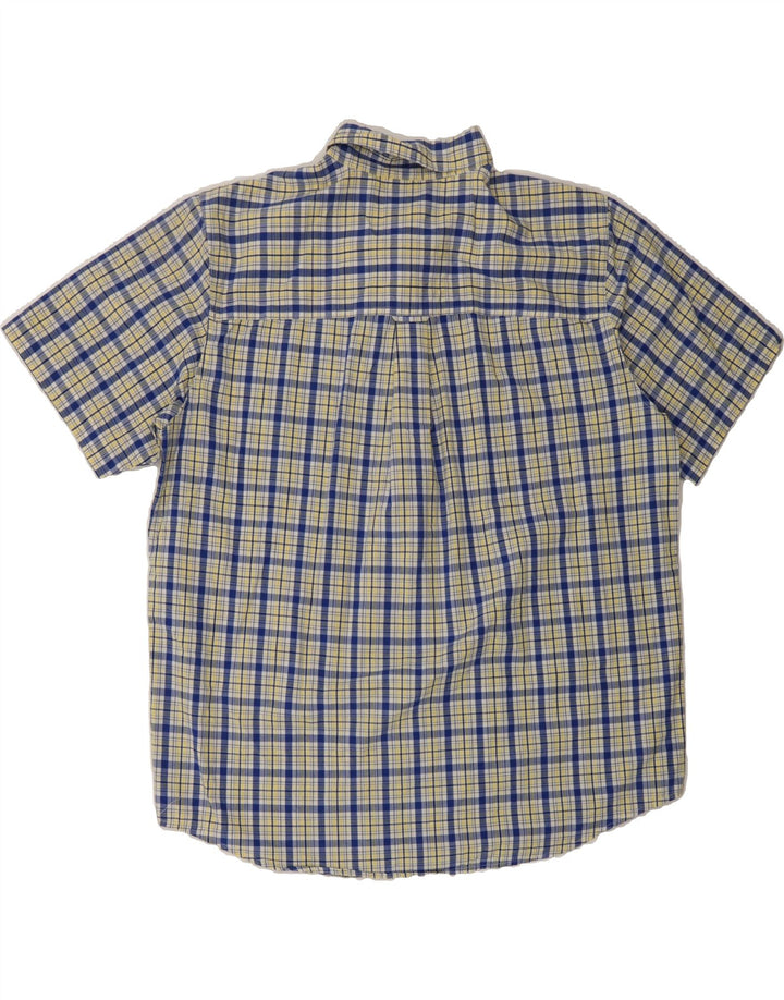 CHAPS Mens Big & Tall Short Sleeve Shirt XL Yellow Check Cotton Vintage Chaps and Second-Hand Chaps from Messina Hembry 