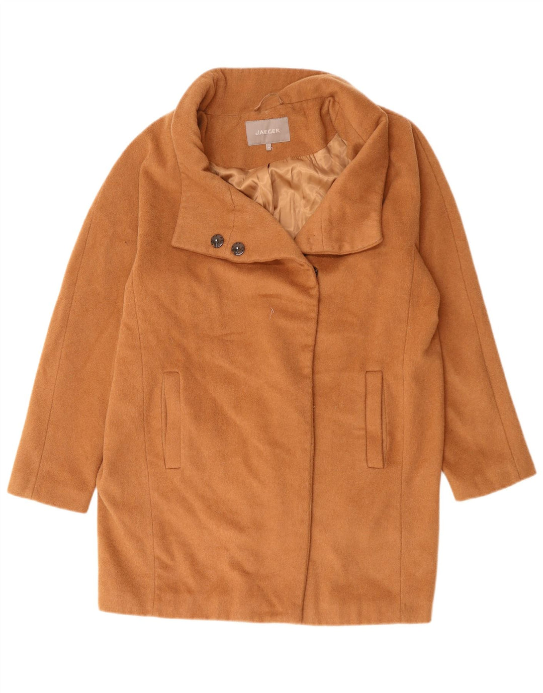 Jaeger Dame Loose Fit Overfrakke UK 14 Medium Brun Uld